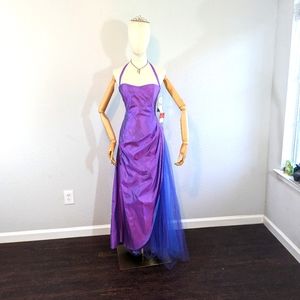 1990s Jessica McClintock for Gunne Sax Iridescent Purple Prom Gown / Extra Small